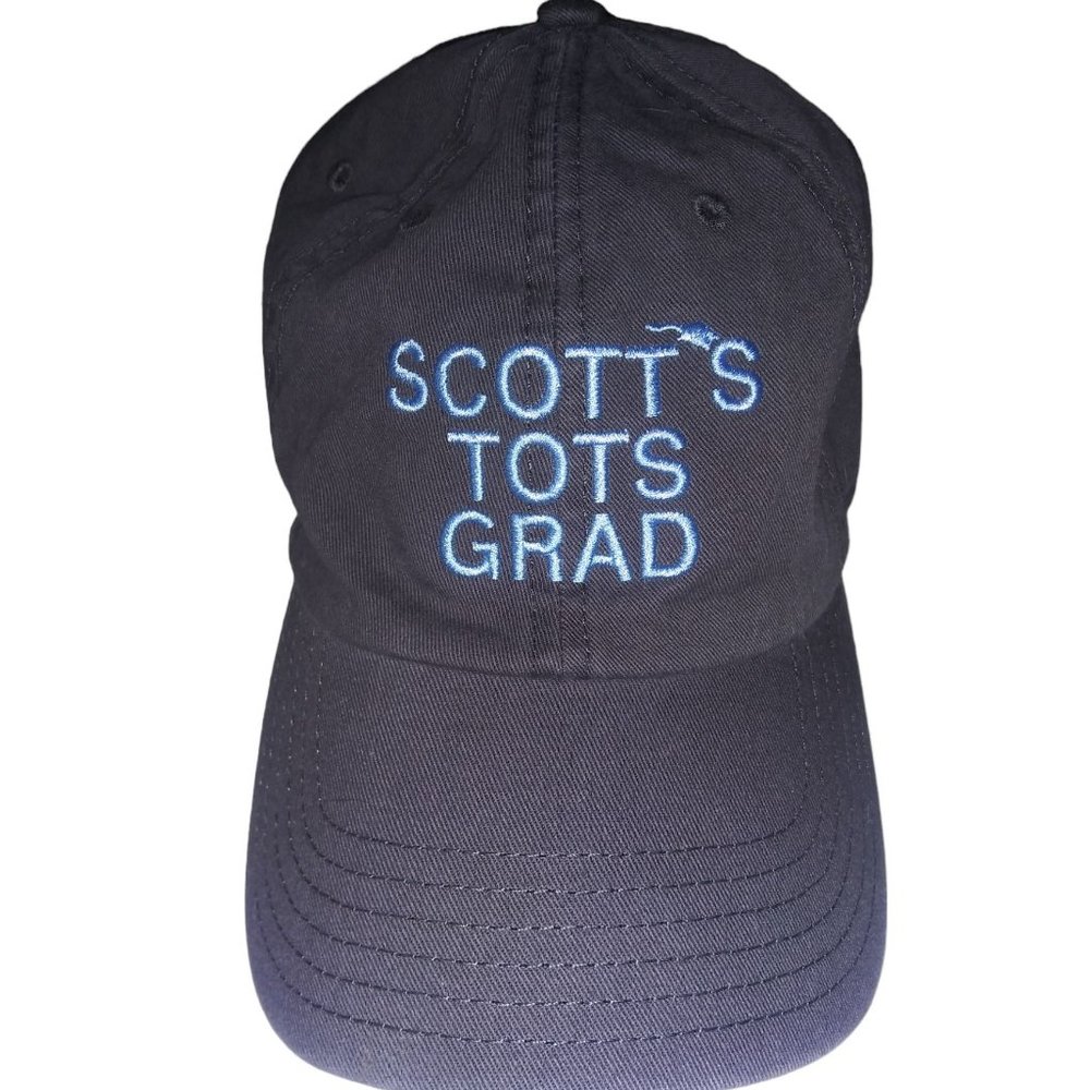 The Office Scott's Tots Grad Baseball Hat Gray Adjustable Strap Universal Cap